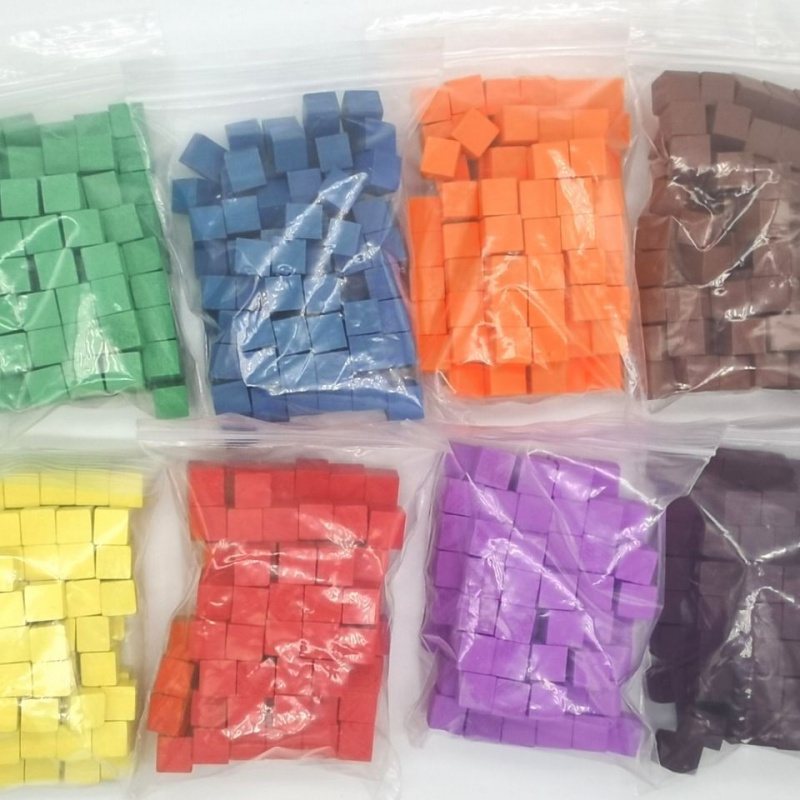 Board Game Verdant - 100 buah/Lot 10mm kubus kayu warna-warni