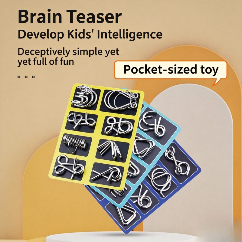 Board Game Master - 8 Buah Set Puzzle Logam Klasik