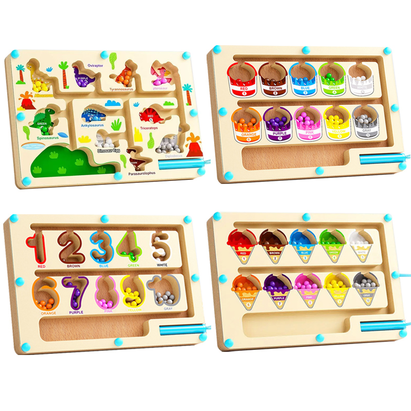 Board Game Qwirkle - Warna magnetik & angka labirin montesori